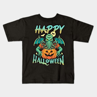 CTHULHU says HAPPY HALLOWEEN Kids T-Shirt